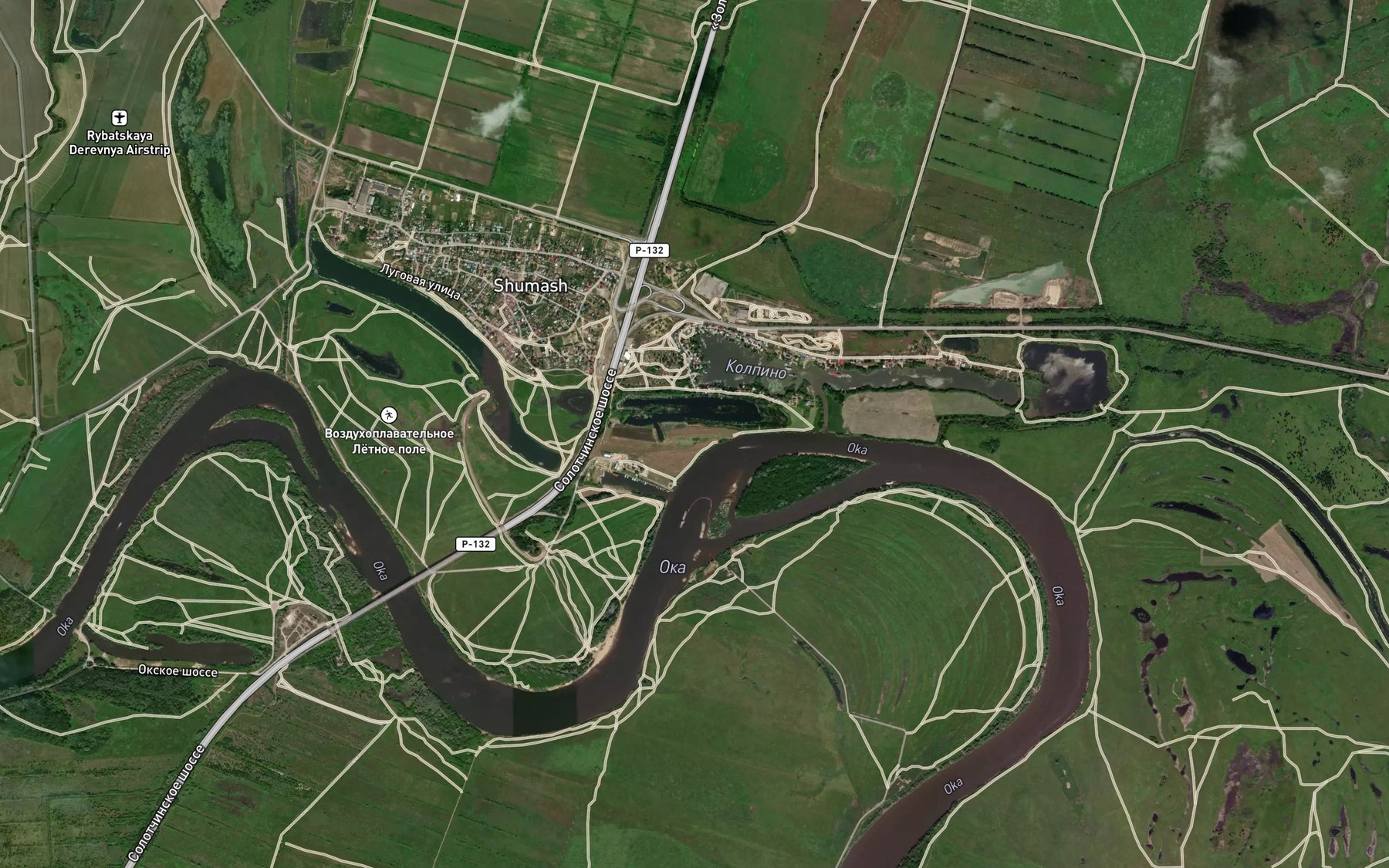 Satellite map of the Ozero Kolpino