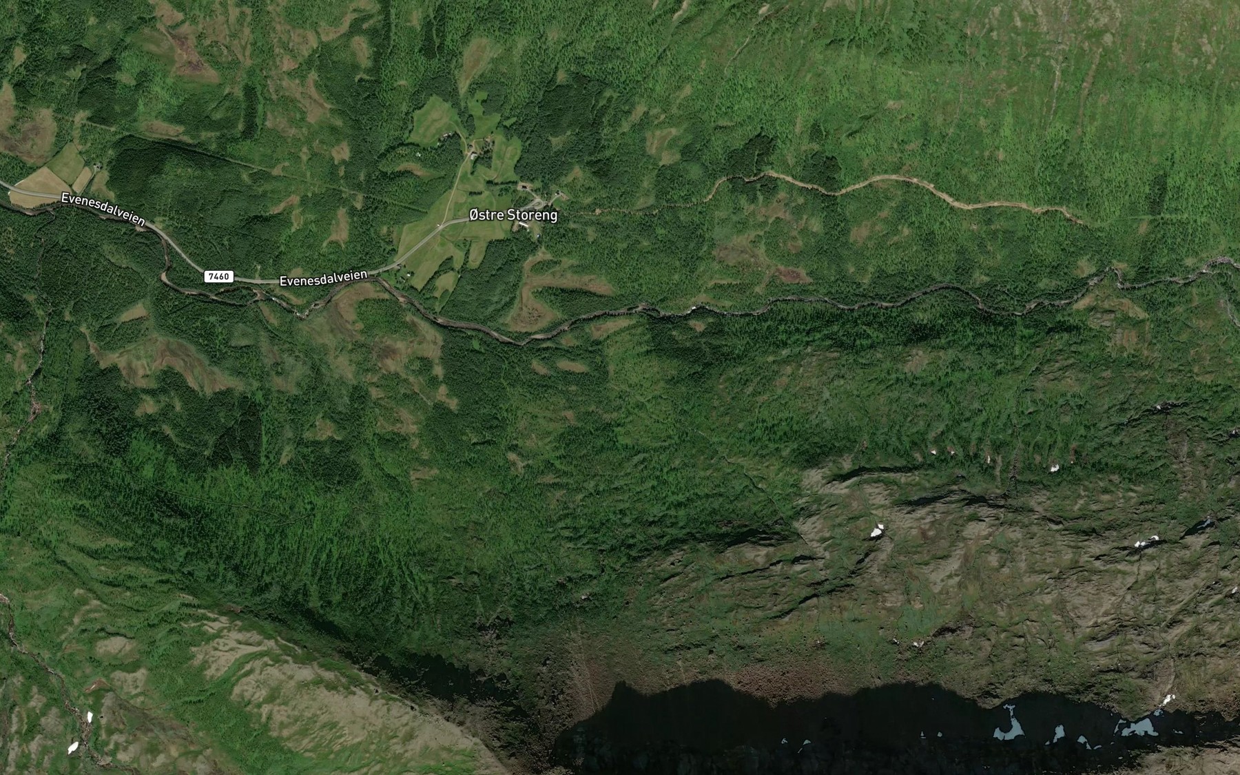 Satellite map of the Kvitbekken