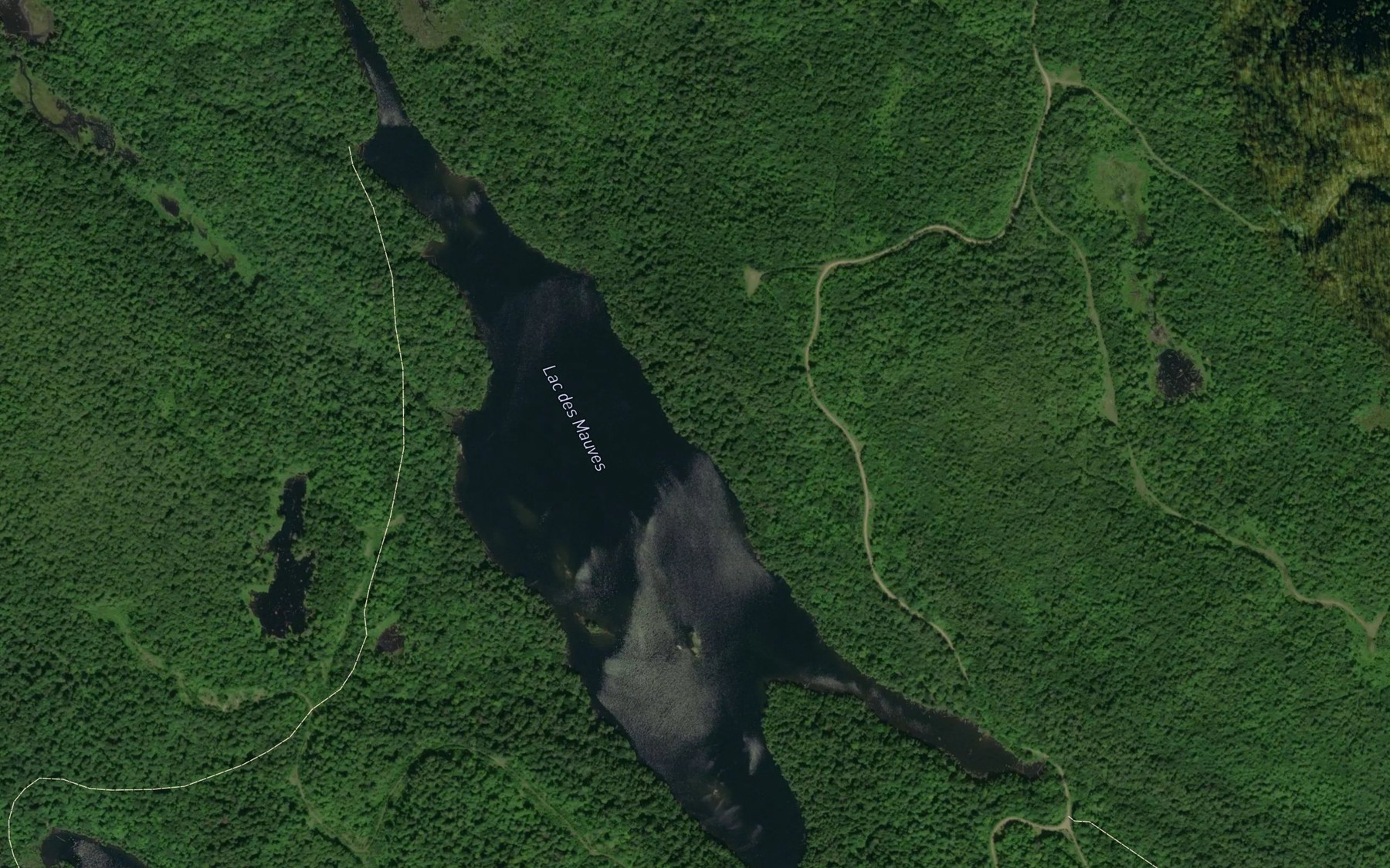 Satellite map of the Lac des Mauves