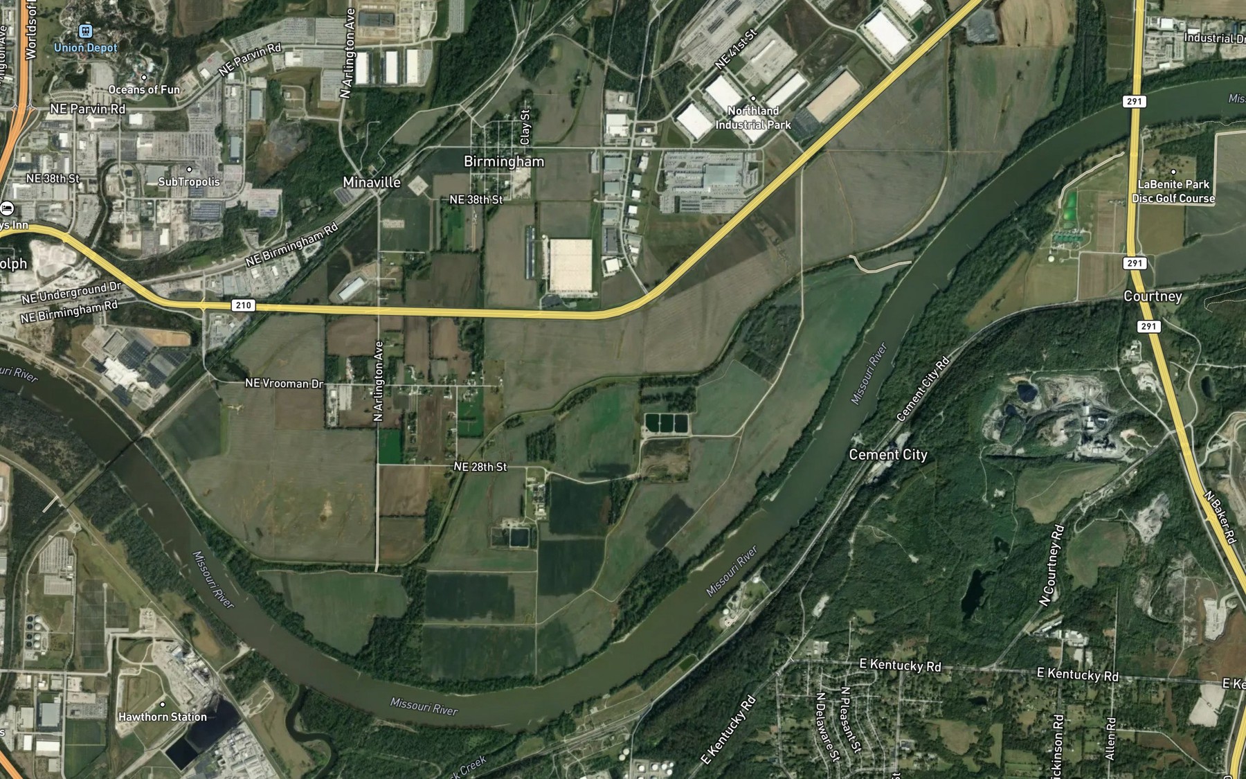 Satellite map of the Sissons Bend (historical)