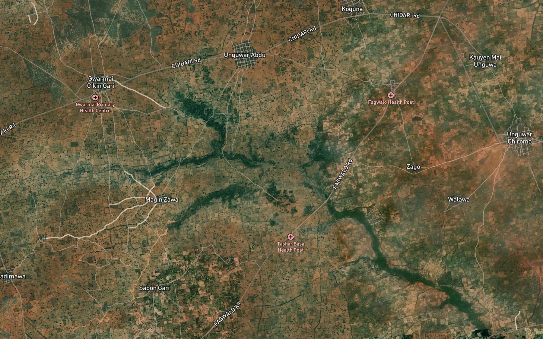Satellite map of the River Damari