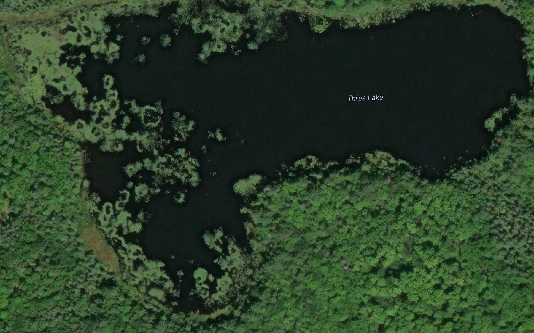 Satellite map of the Three Lake