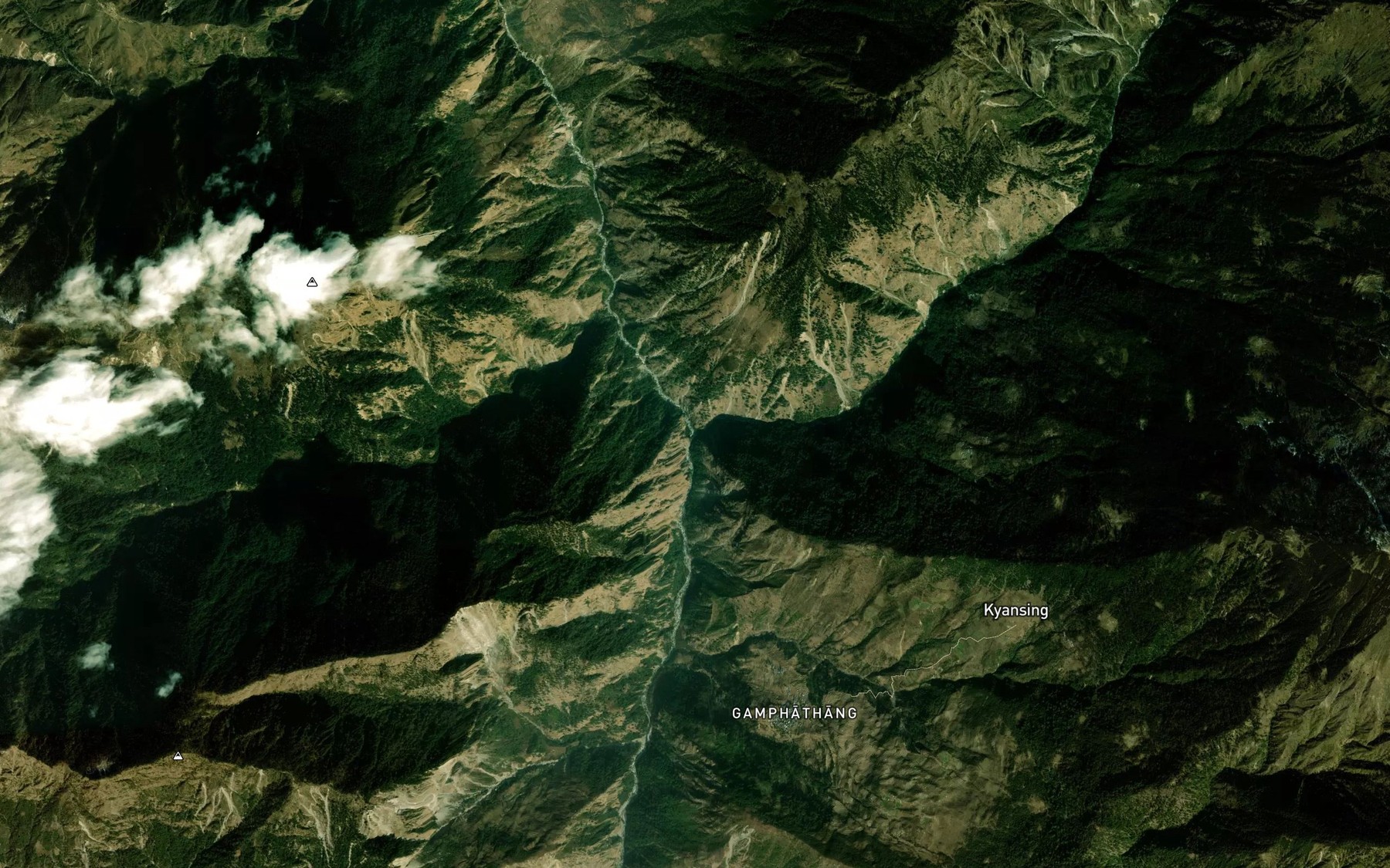 Satellite map of the Nyasem Khola