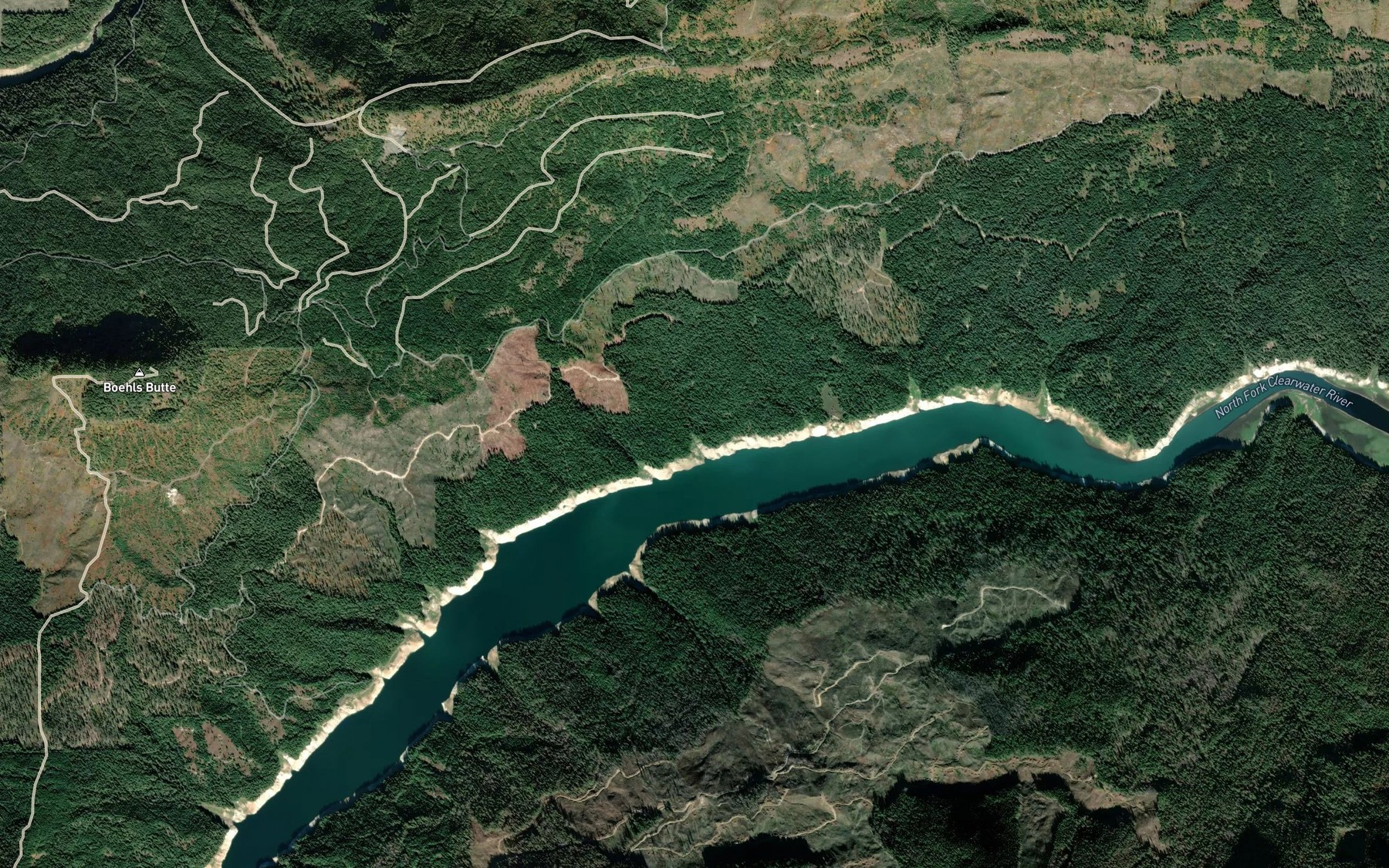 Satellite map of the Larkins Creek