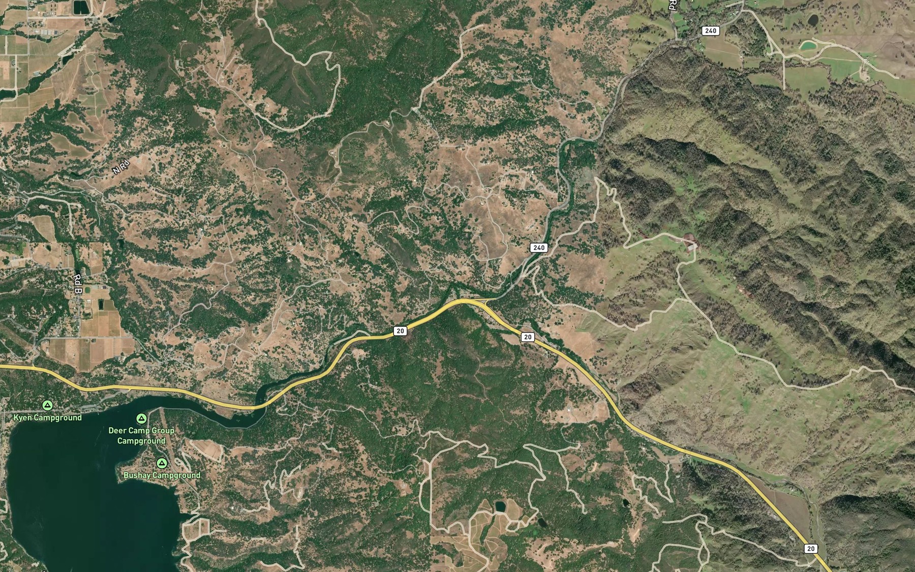 Satellite map of the Cold Creek