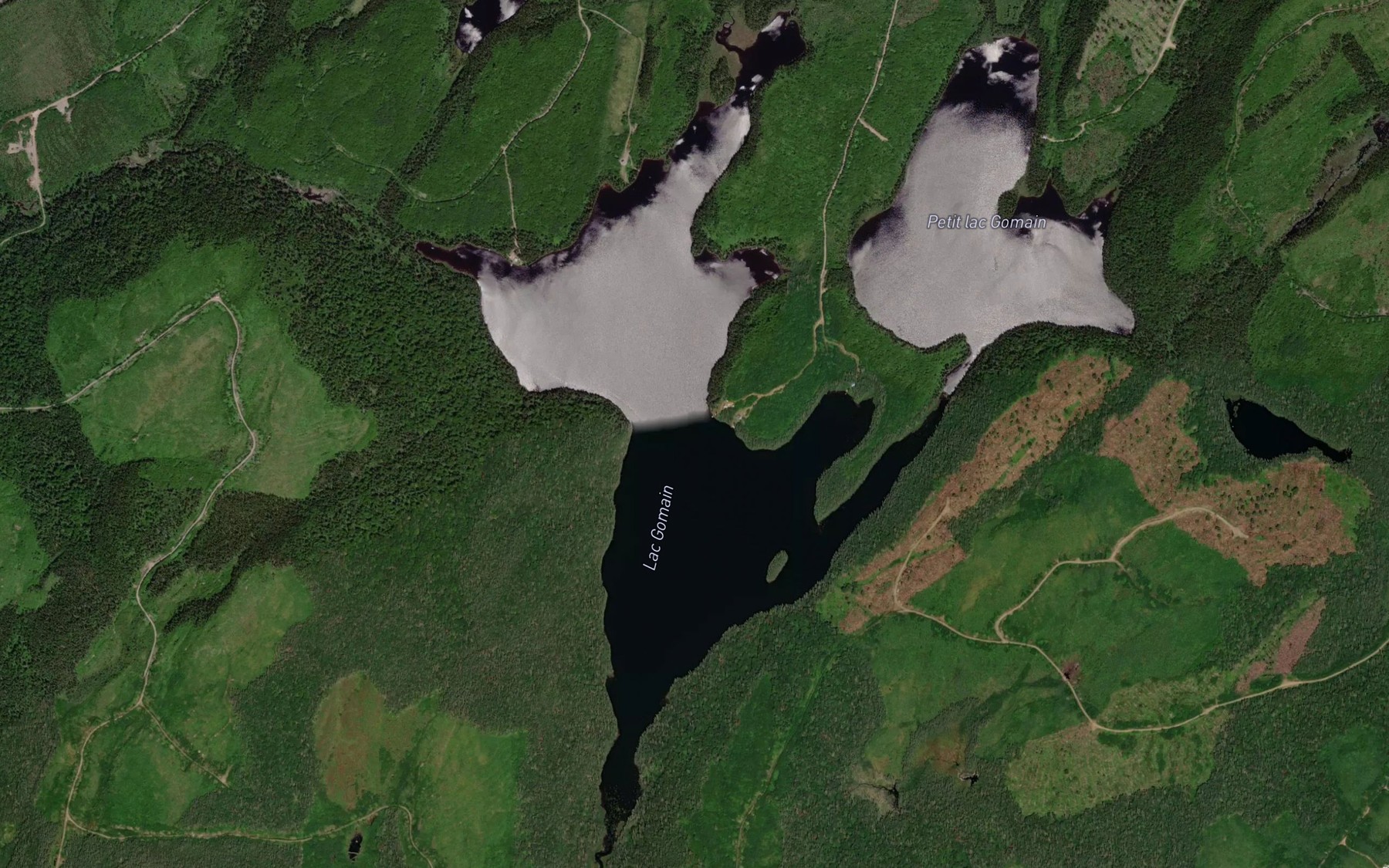 Satellite map of the Lac Gomain