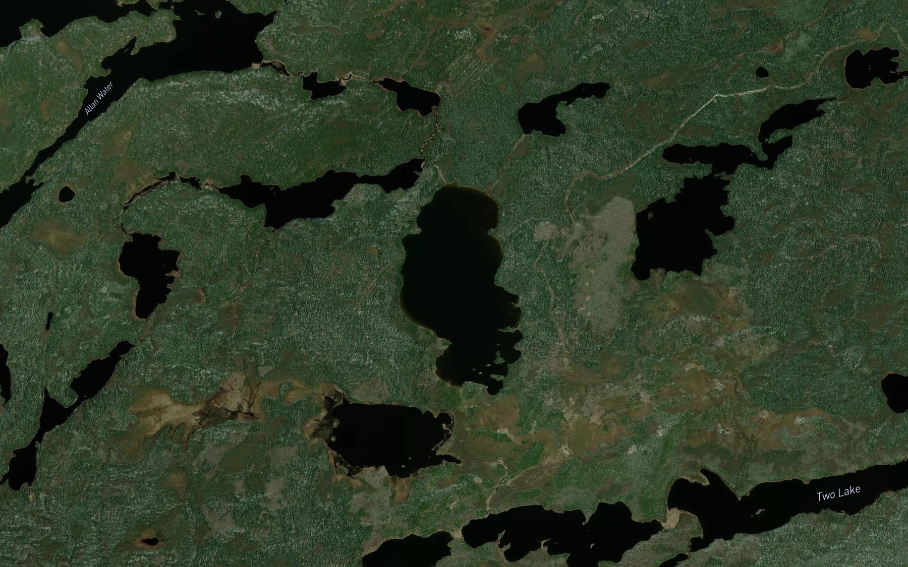 Satellite map of the Button Lake
