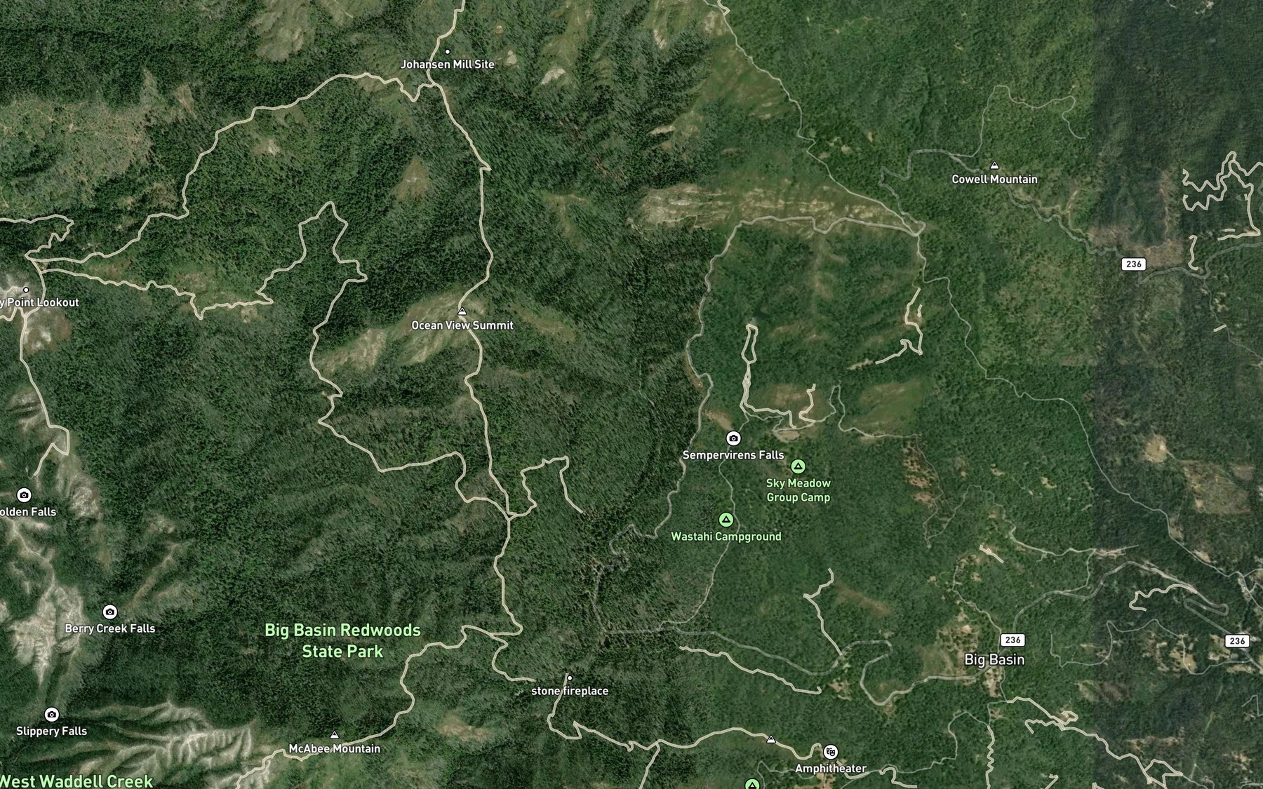 Satellite map of the Maddocks Creek