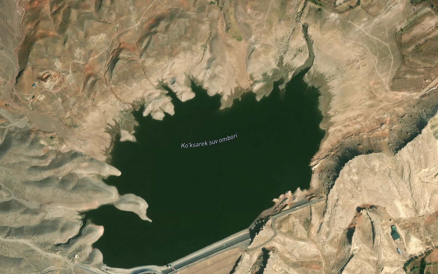 Satellite map of the Ko`ksarek Suv Ombori