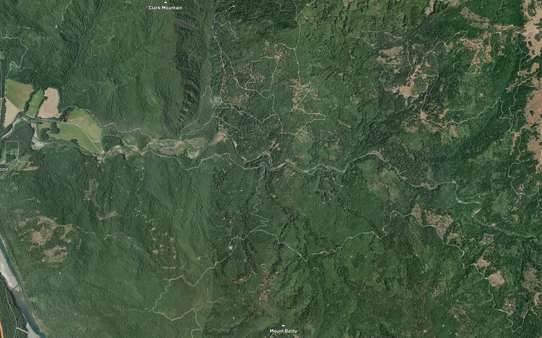 Satellite map of the Scott Creek