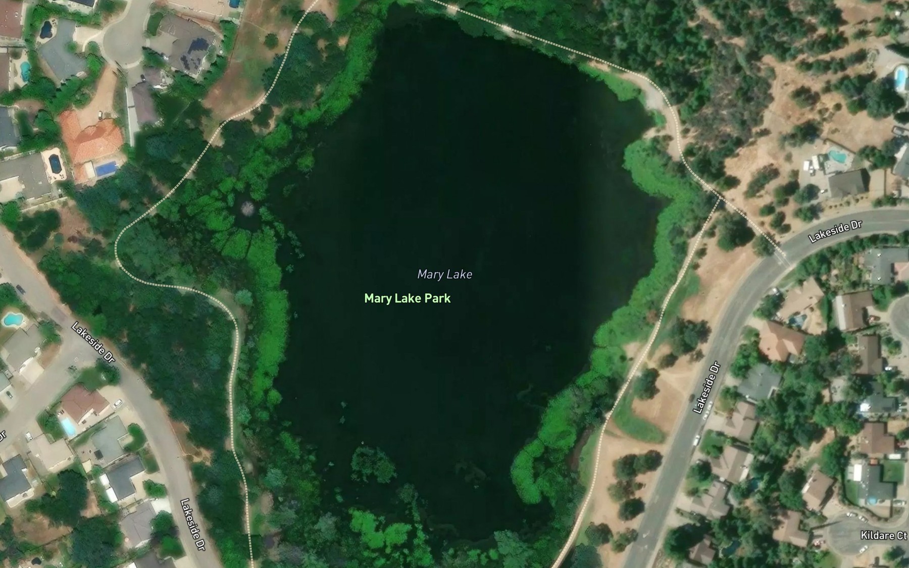Satellite map of the Falks Lake