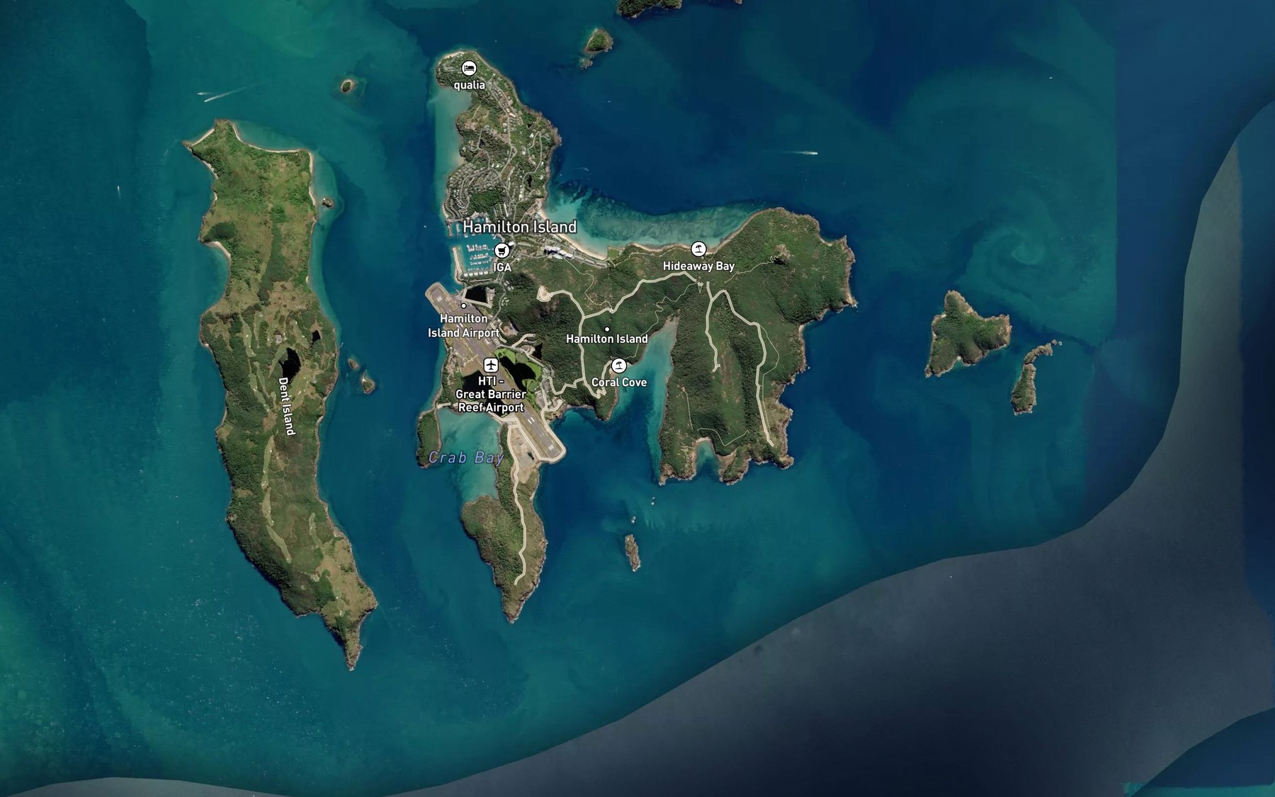 Satellite map of the Driftwood Bay