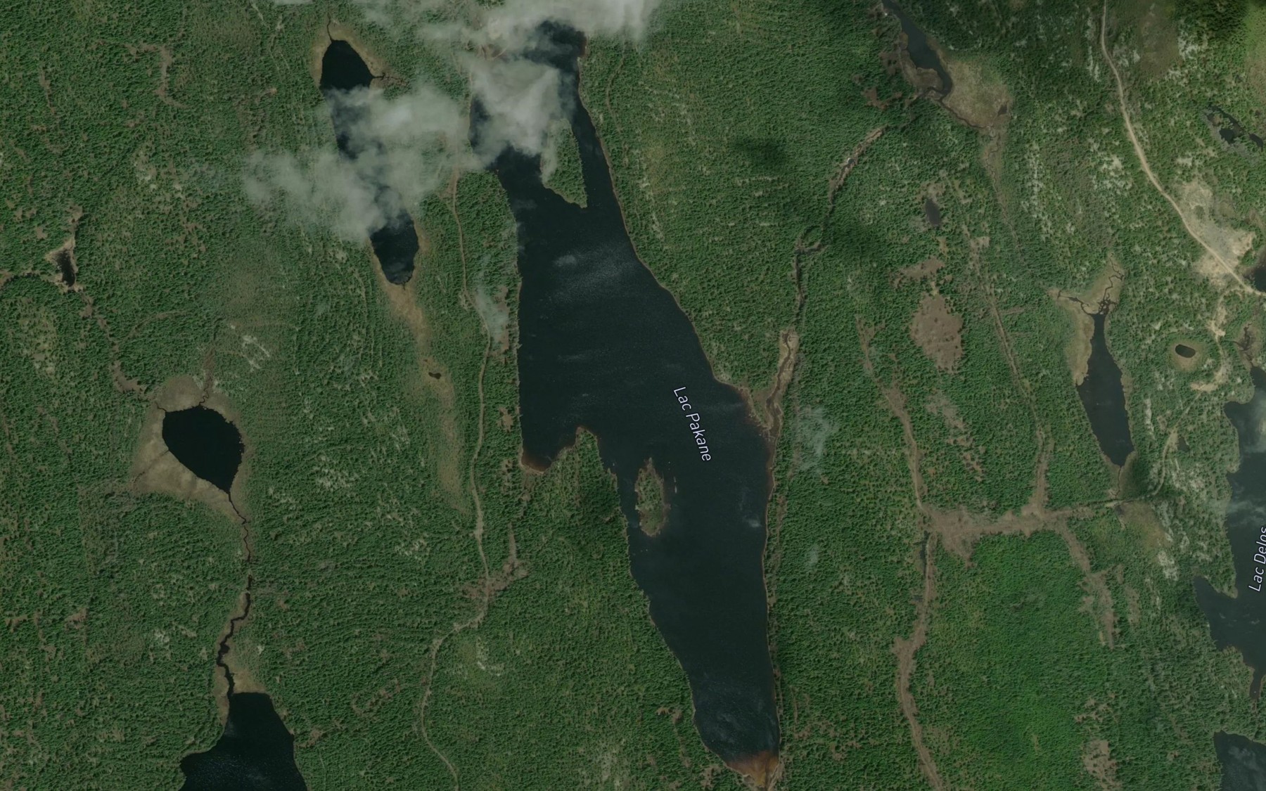 Satellite map of the Lac Pakane