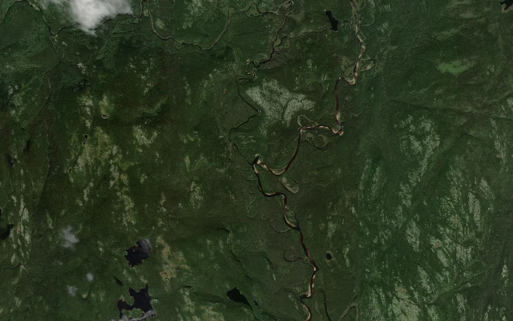 Satellite map of the Riviere Mouscoutchou