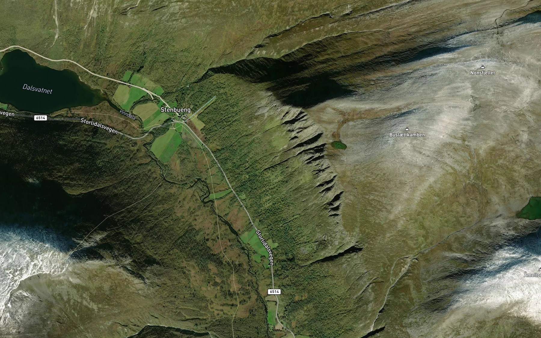 Satellite map of the Buslettbekken
