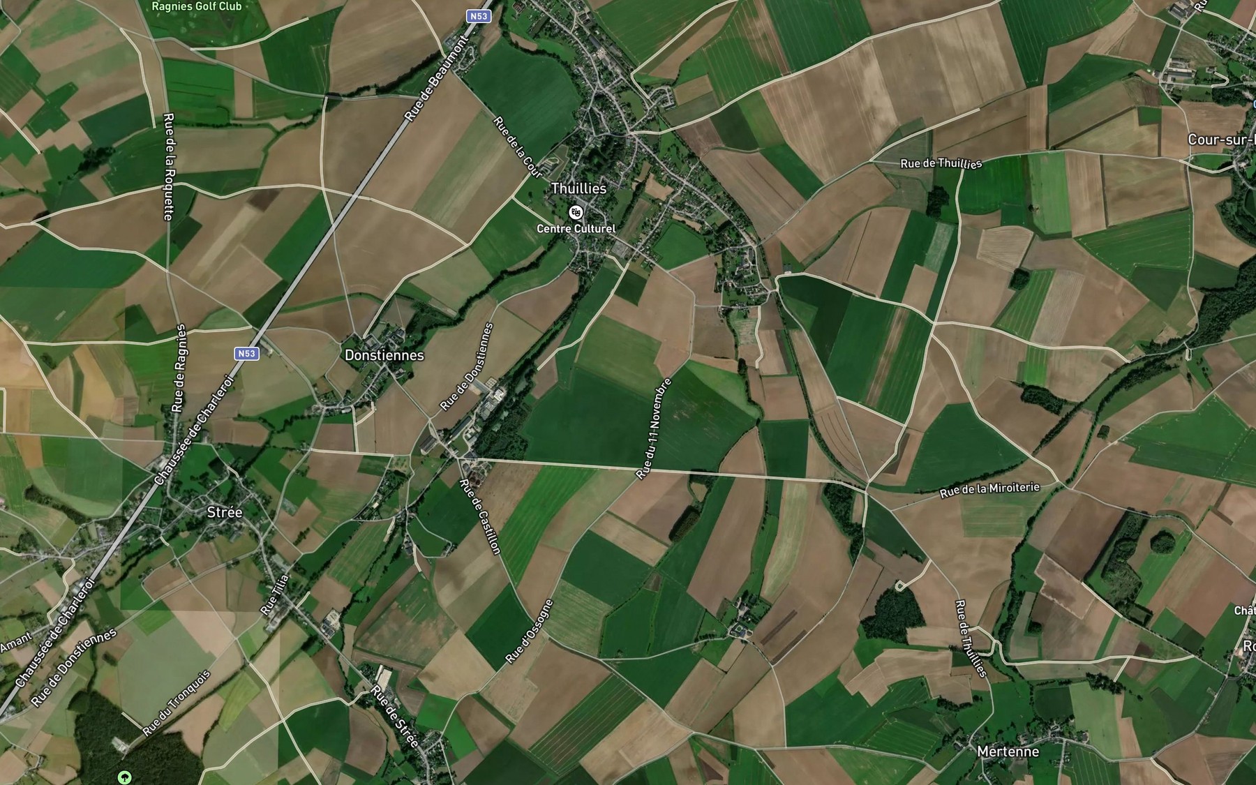 Satellite map of the Ruisseau de Donstiennes