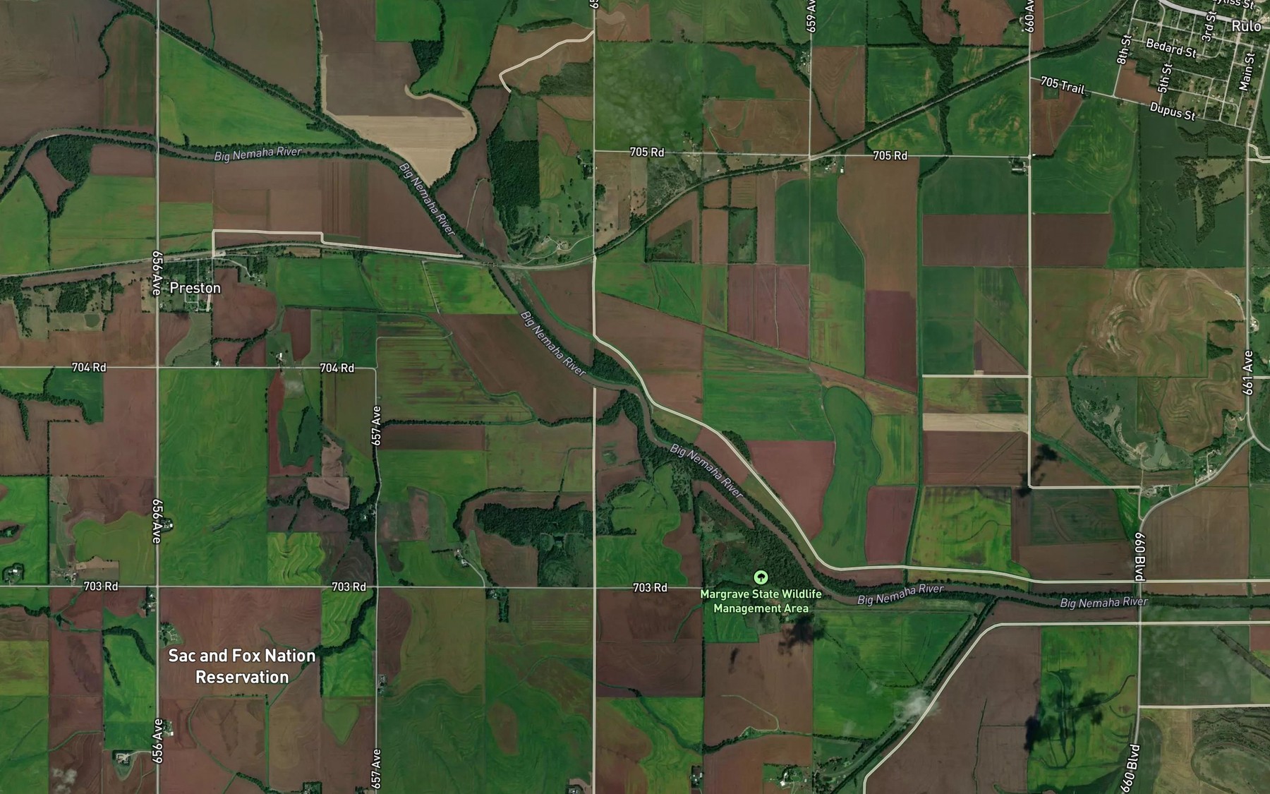 Satellite map of the Snake Creek