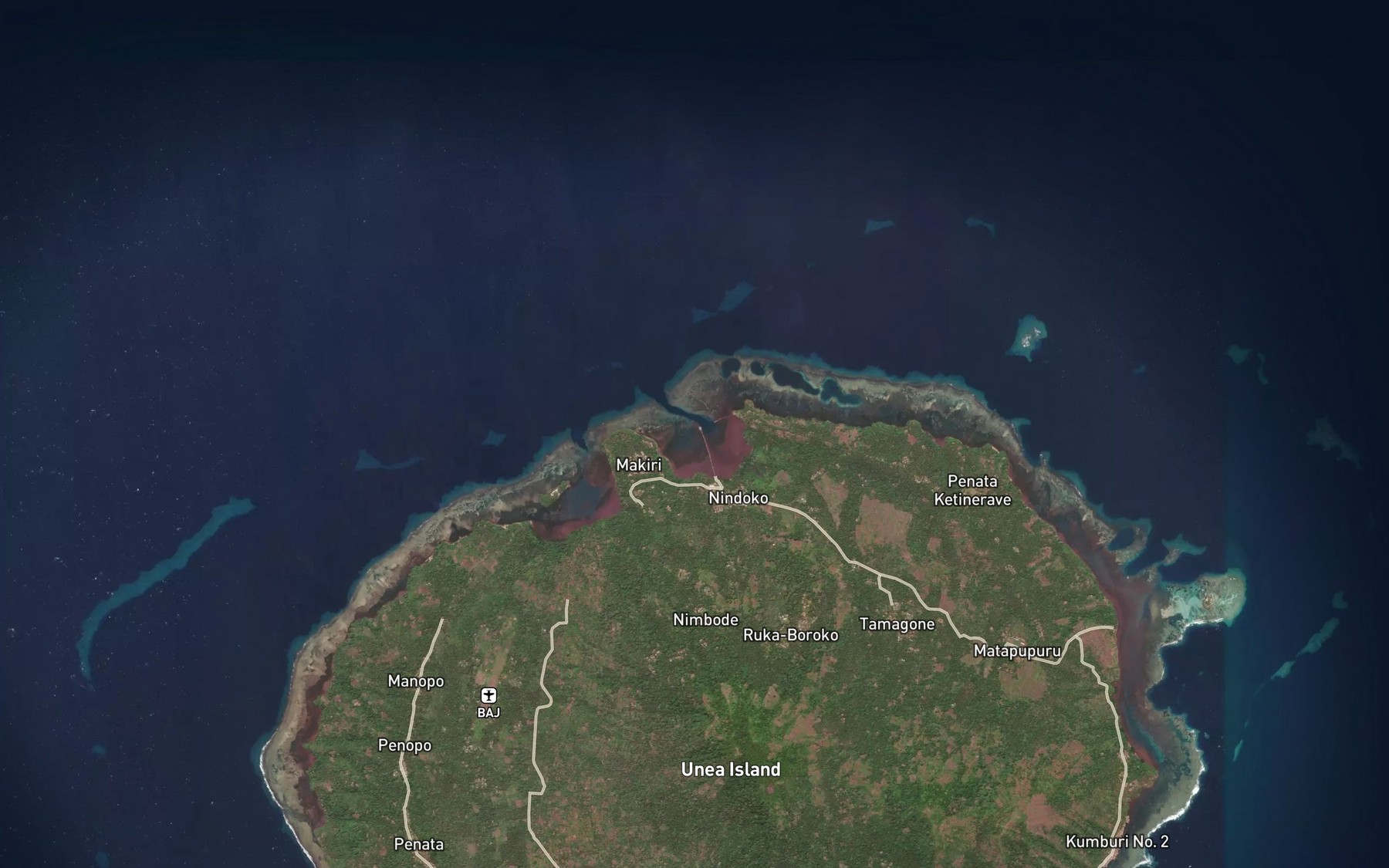 Satellite map of the Papua Bay