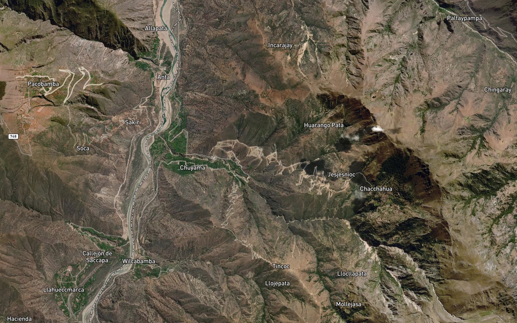 Satellite map of the Quebrada Pacpajata