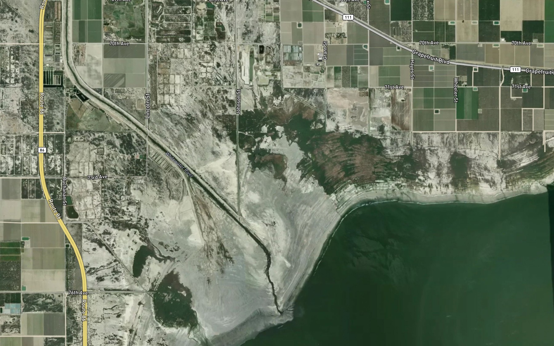 Satellite map of the Whitewater Cove