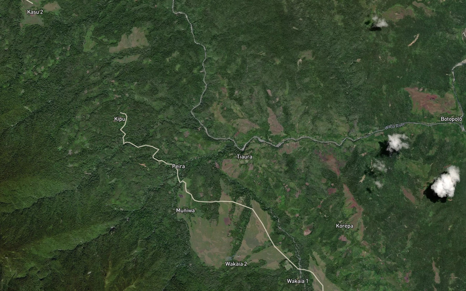 Satellite map of the Bebeili River