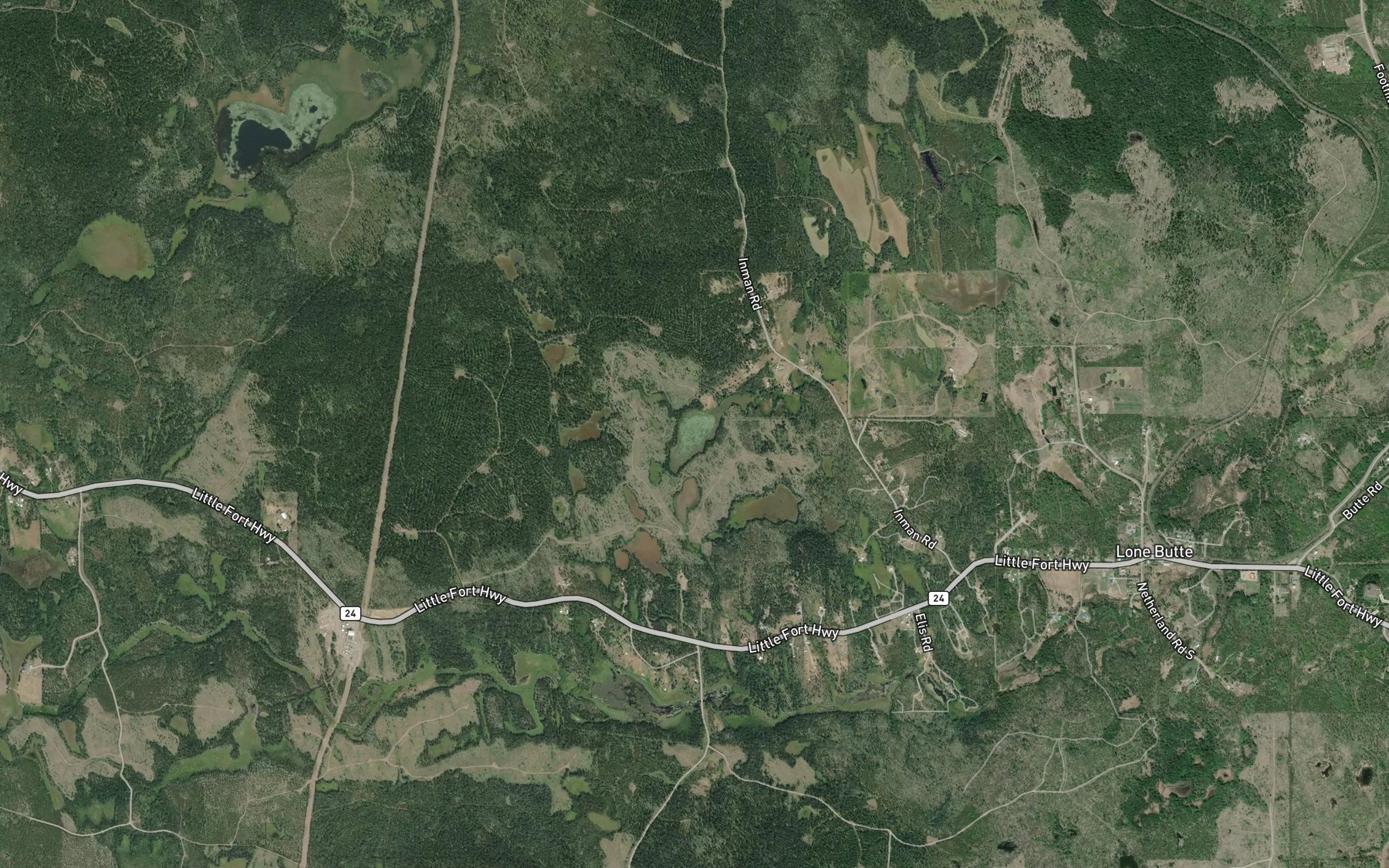 Satellite map of the Abbs Lake