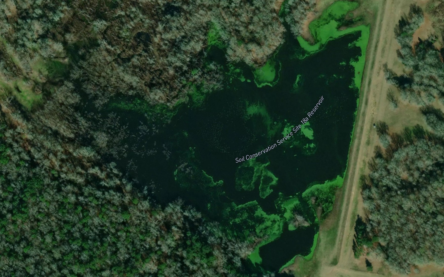 Satellite map of the Soil Conservation Service Site 18a Reservoir