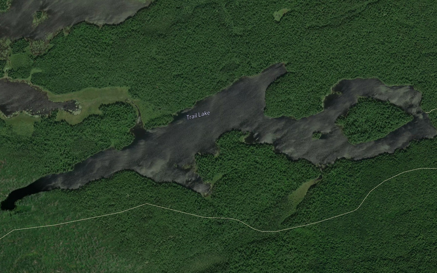 Satellite map of the Trail Lake