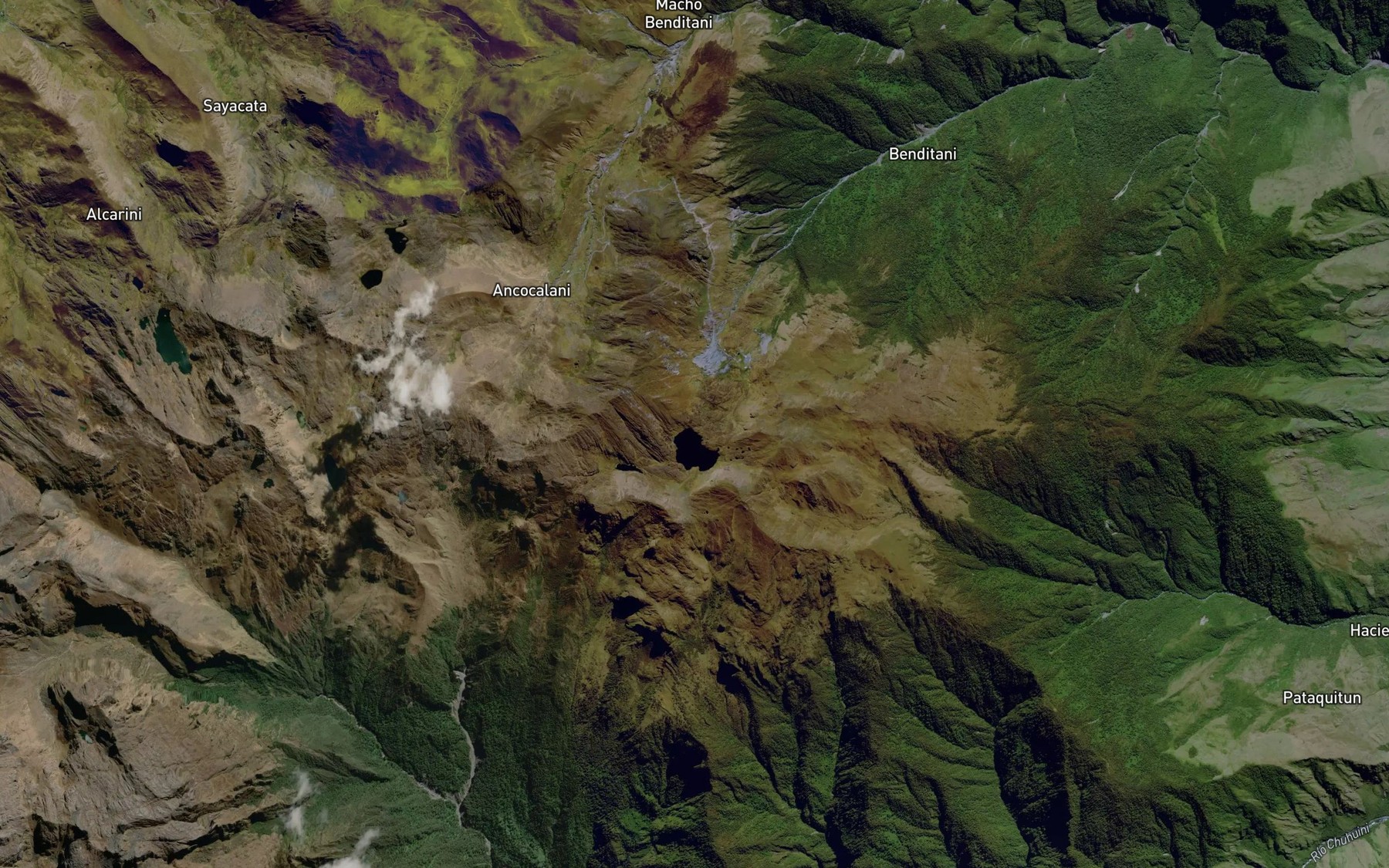 Satellite map of the Lago Comercocha