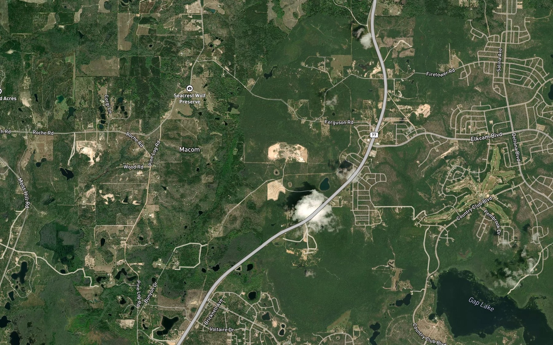 Satellite map of the Sharpless Pond