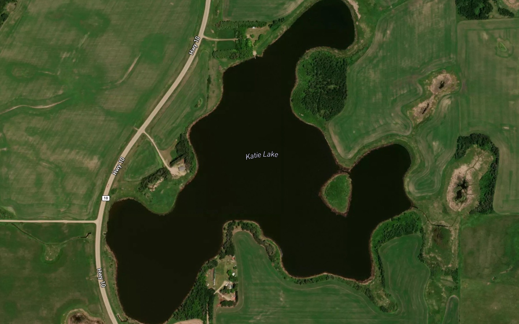 Satellite map of the Katie Lake