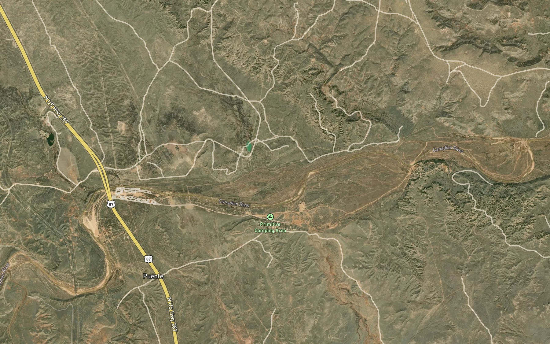 Satellite map of the Ranch Creek