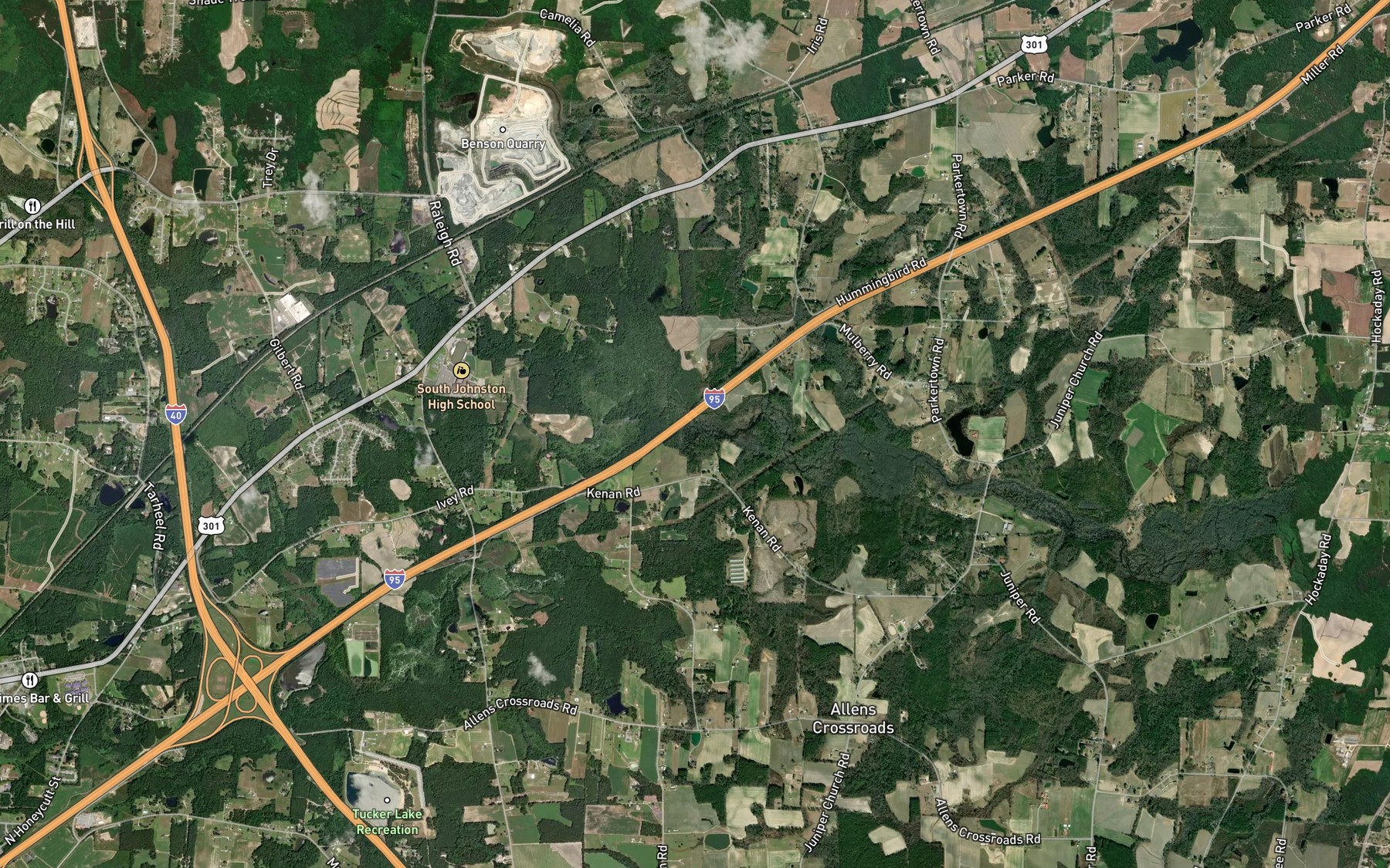 Satellite map of the Stony Fork