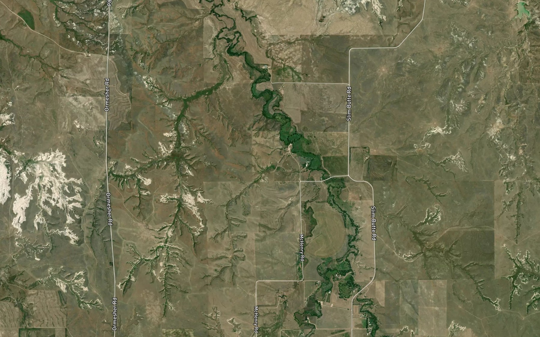 Satellite map of the Marshall Reservoir