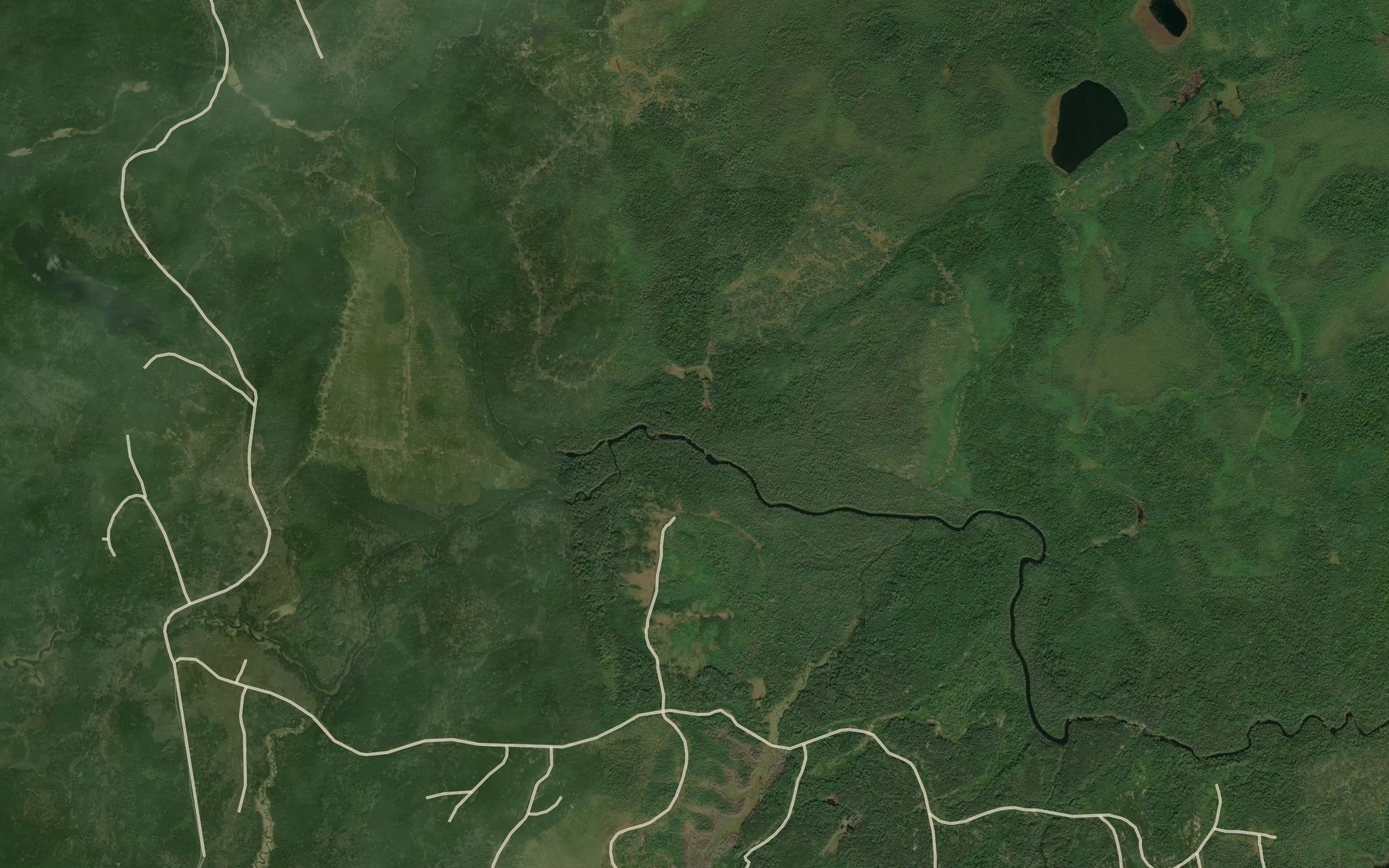 Satellite map of the South Greenhill River