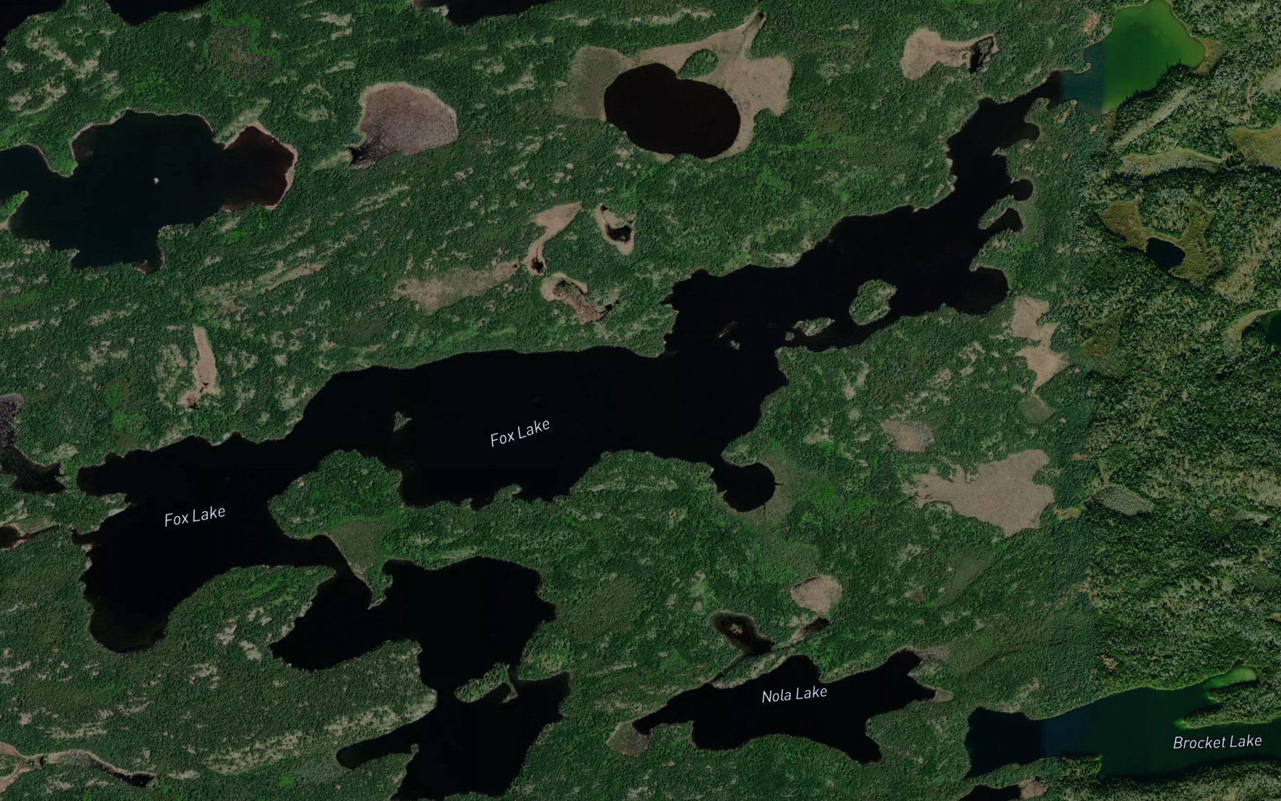 Satellite map of the Fox Lake