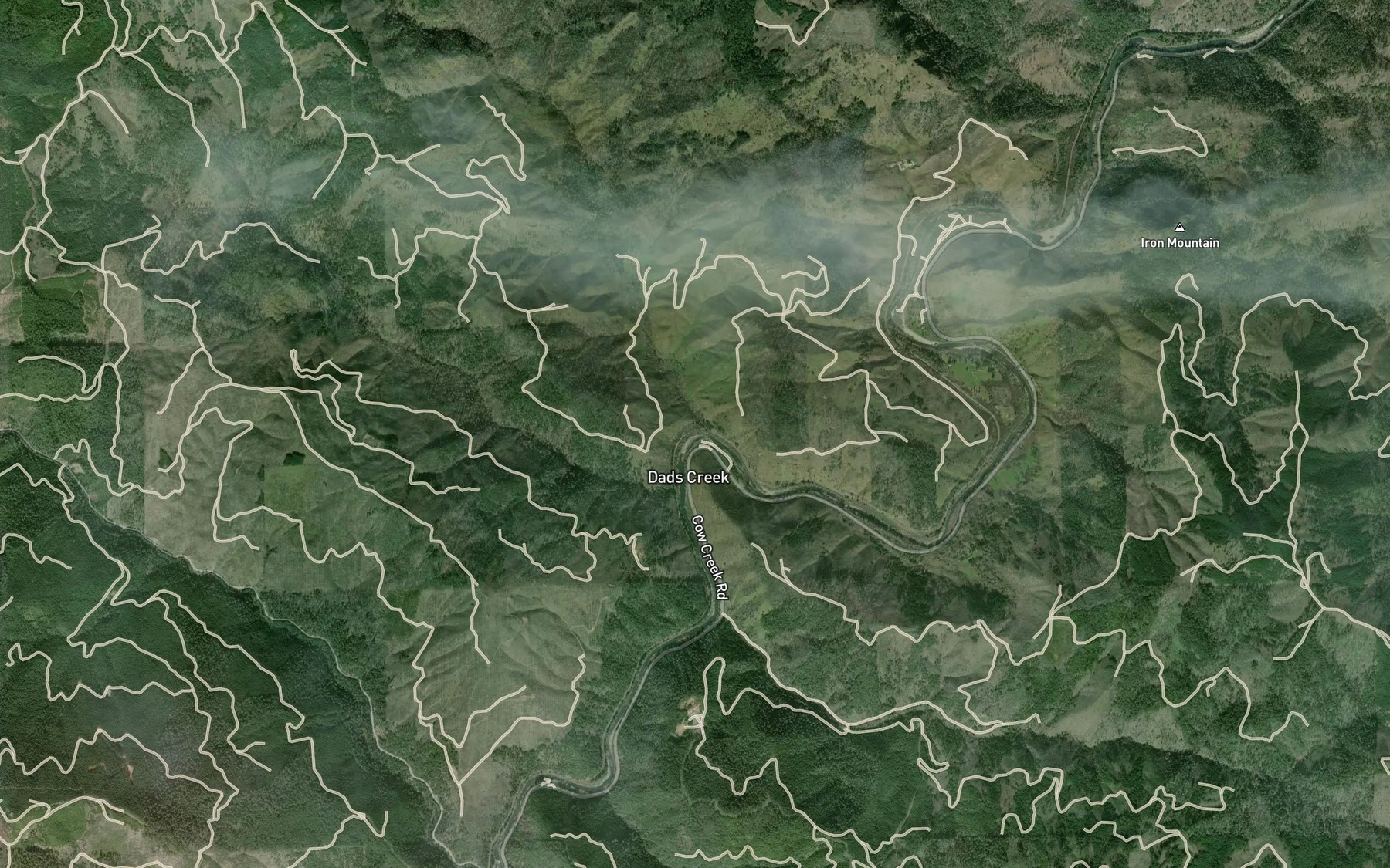 Satellite map of the Table Creek