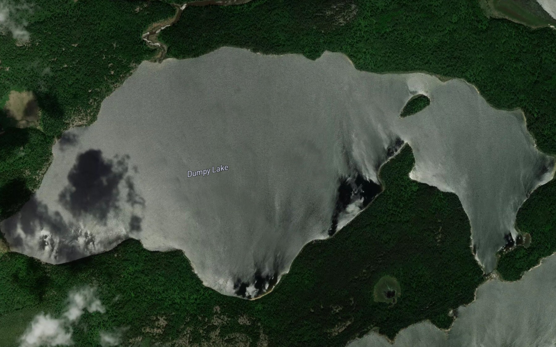 Satellite map of the Dumpy Lake