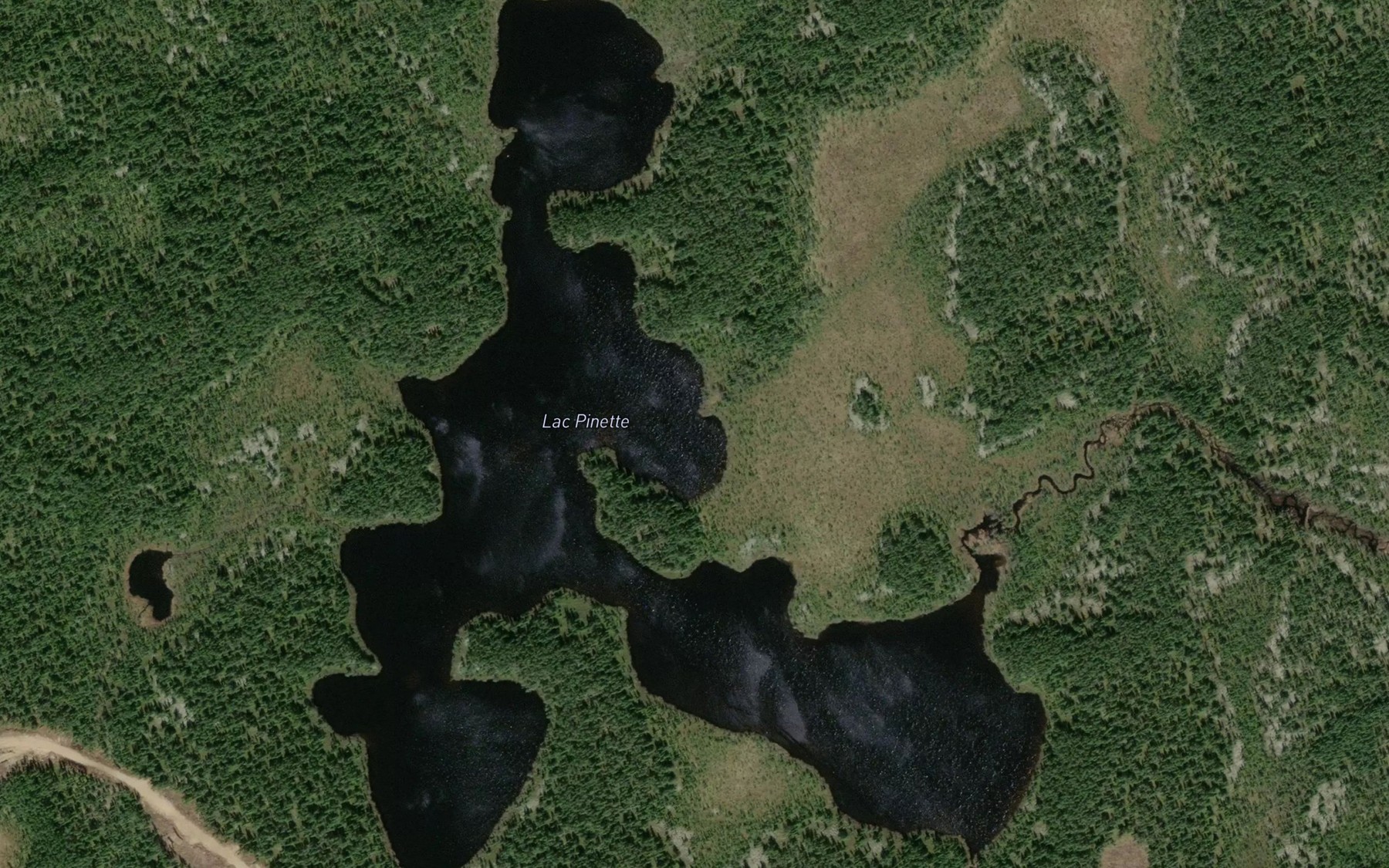 Satellite map of the Lac Pinette