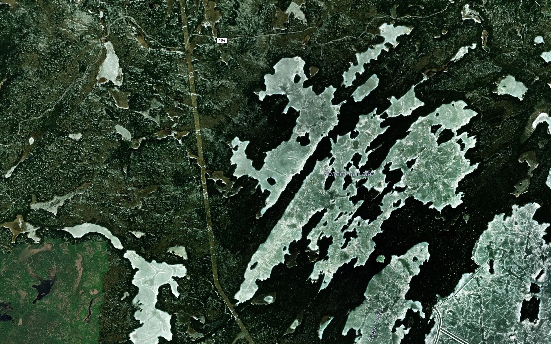 Satellite map of the Burnt Bay