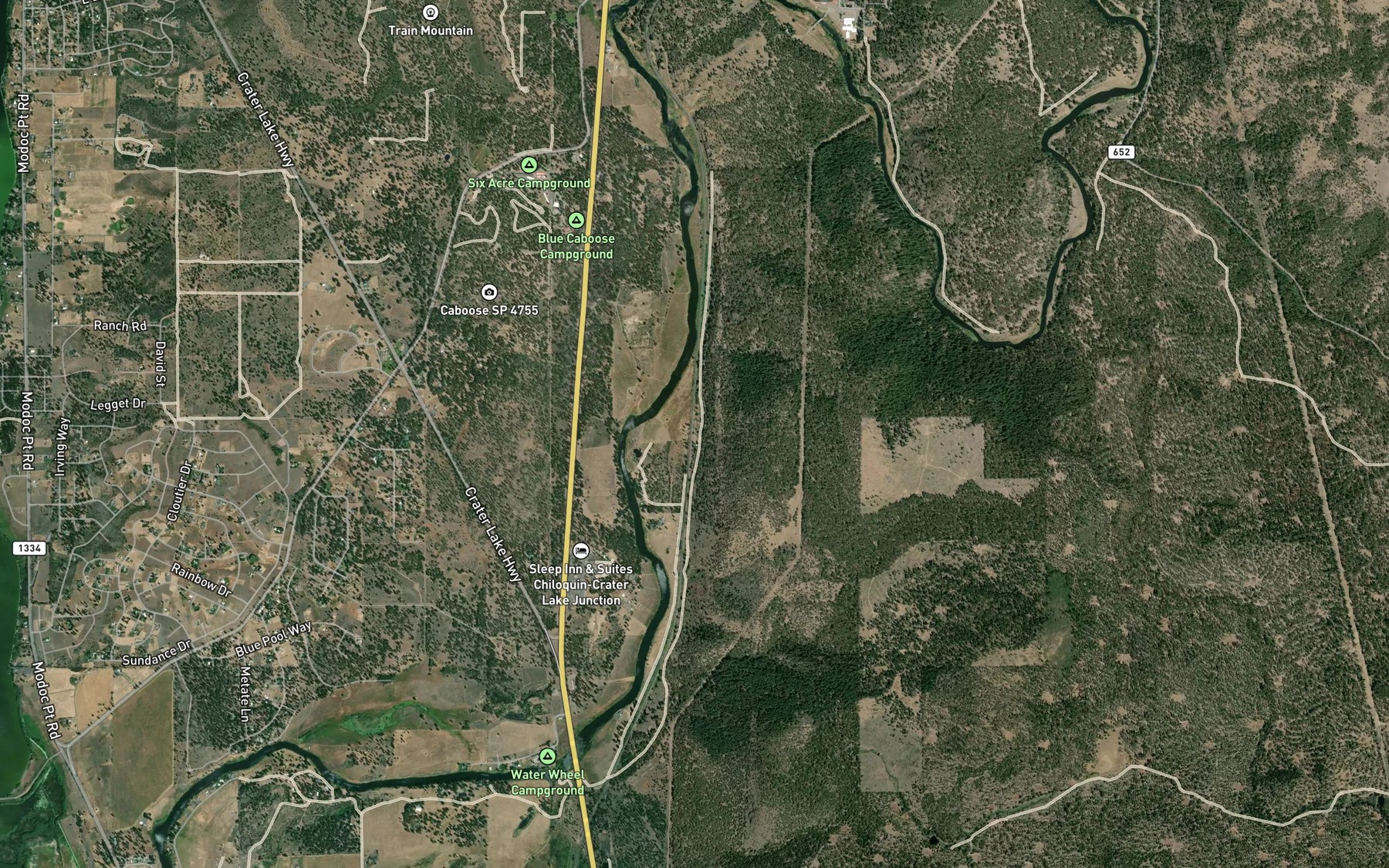 Satellite map of the Modoc Point Main Canal