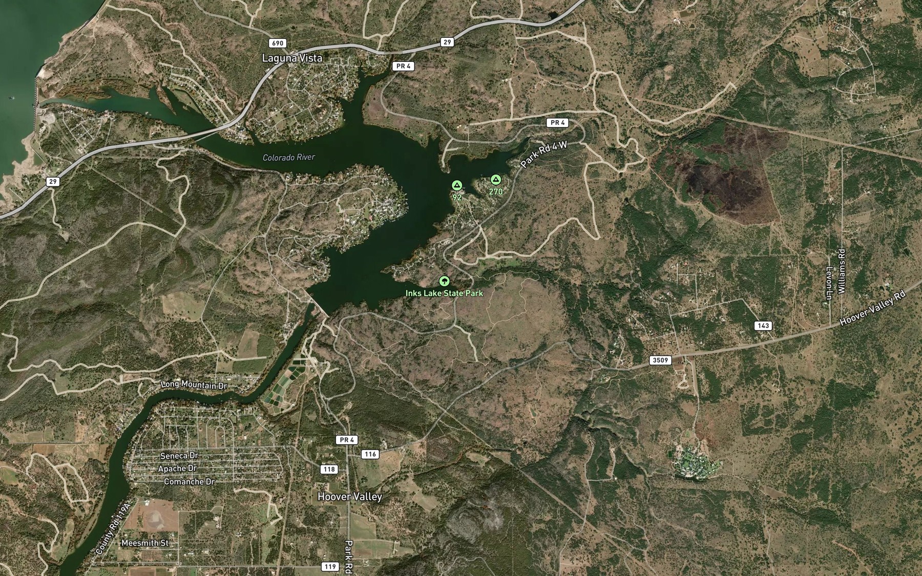 Satellite map of the Hylton Branch