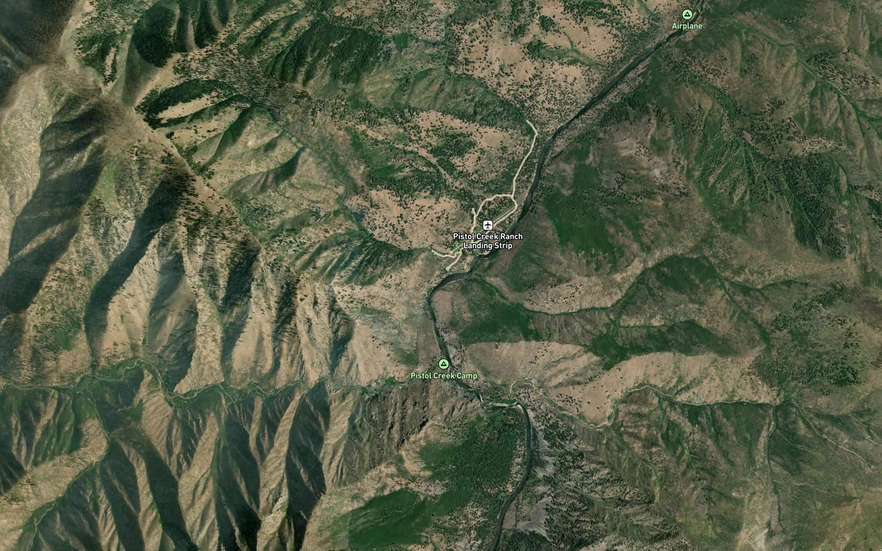Satellite map of the Ranch Creek