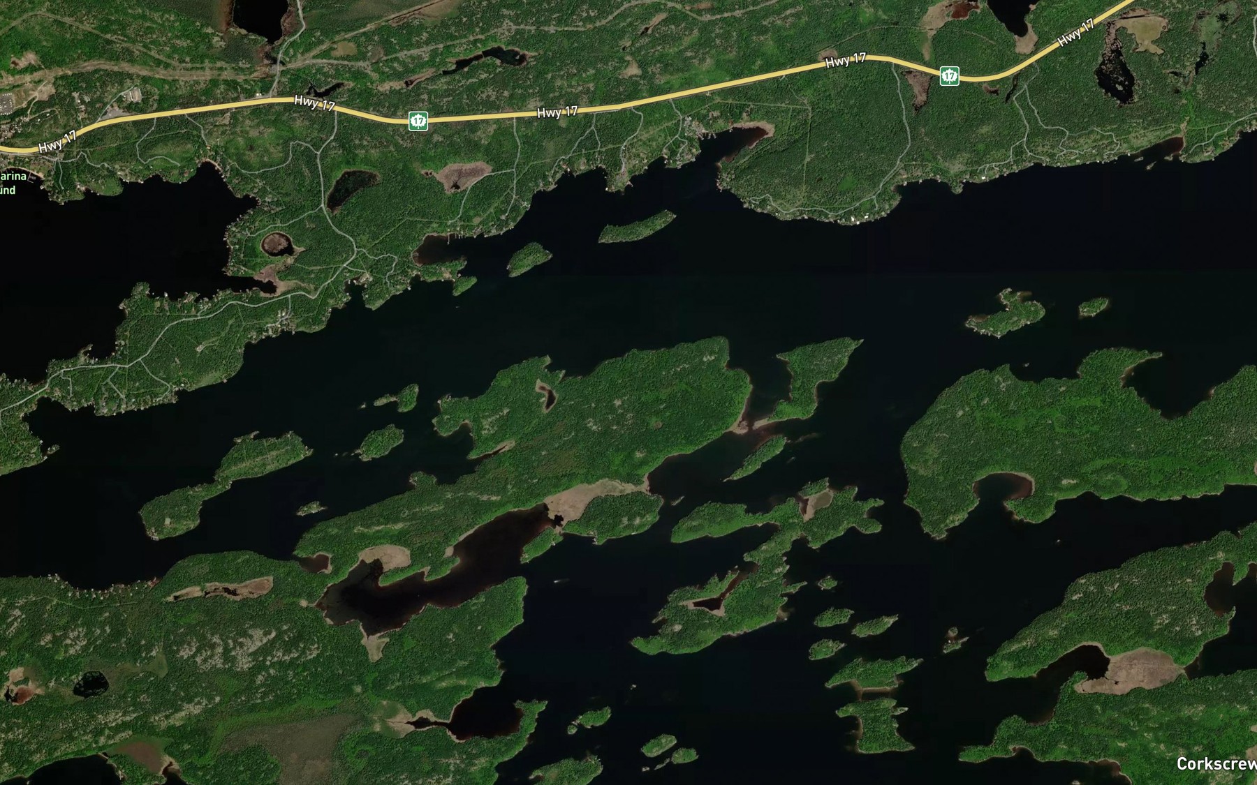 Satellite map of the Clearwater Bay