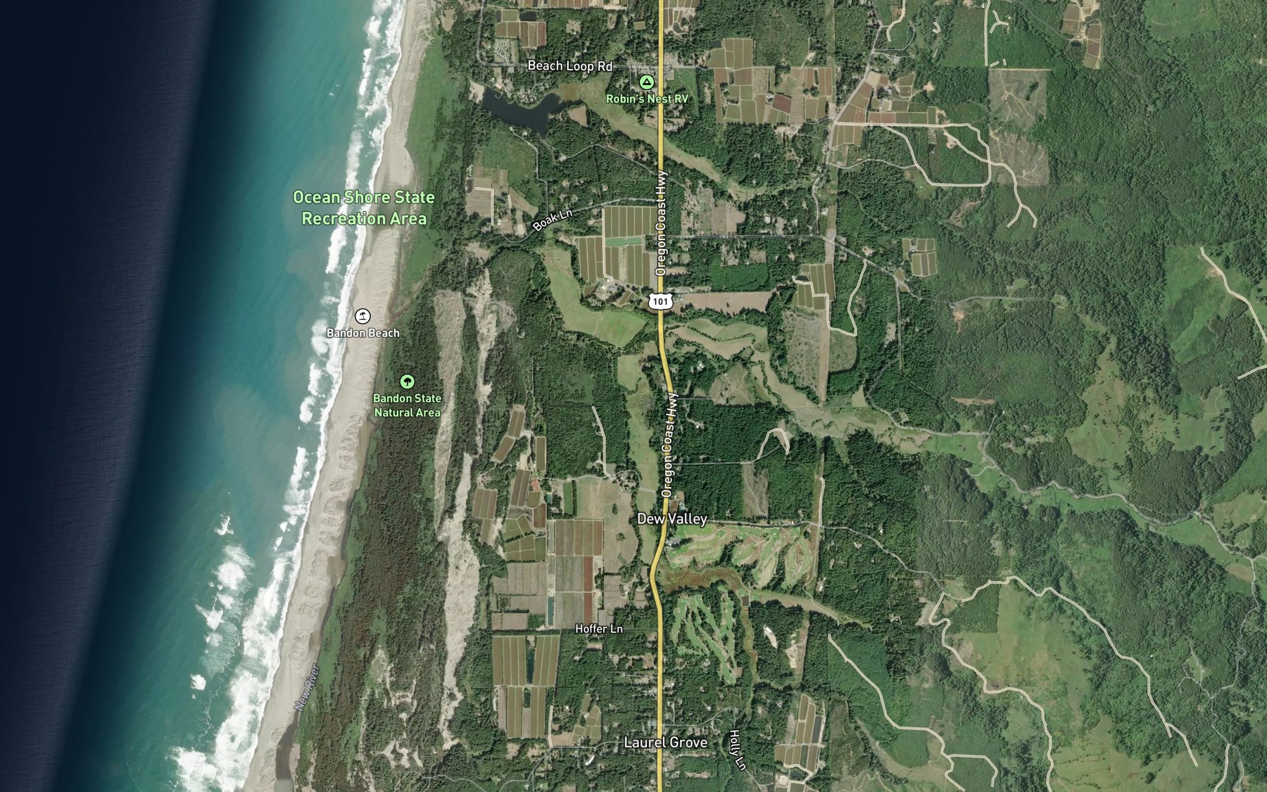 Satellite map of the Lower Twomile Creek