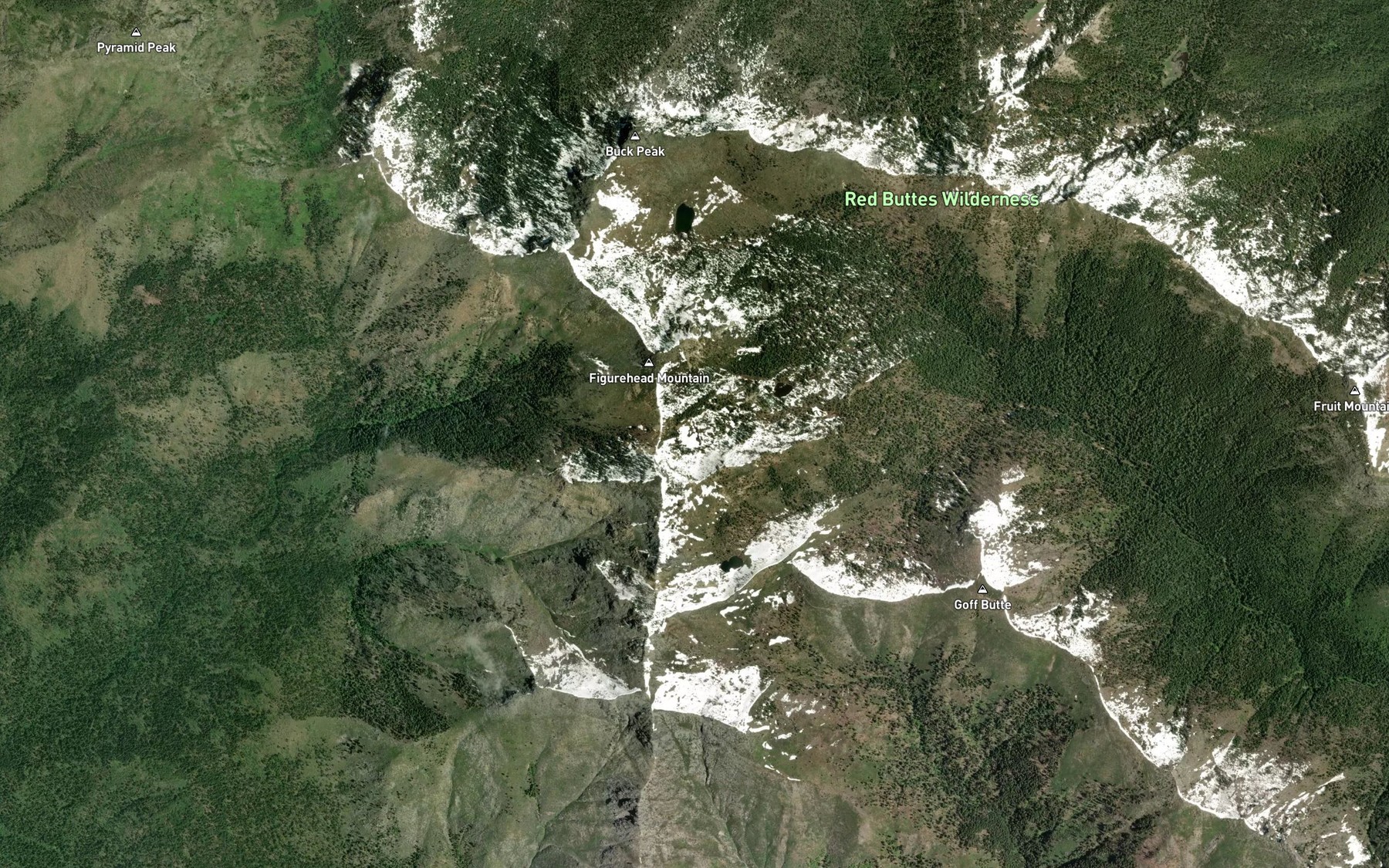 Satellite map of the Snake Lake