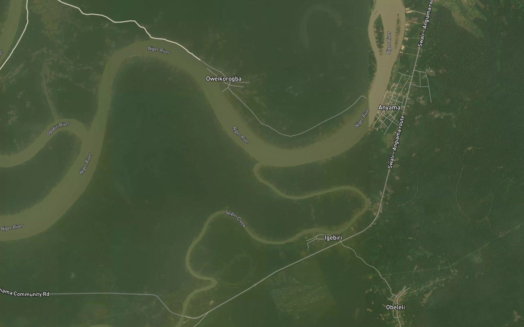 Satellite map of the Igeibiri Creek