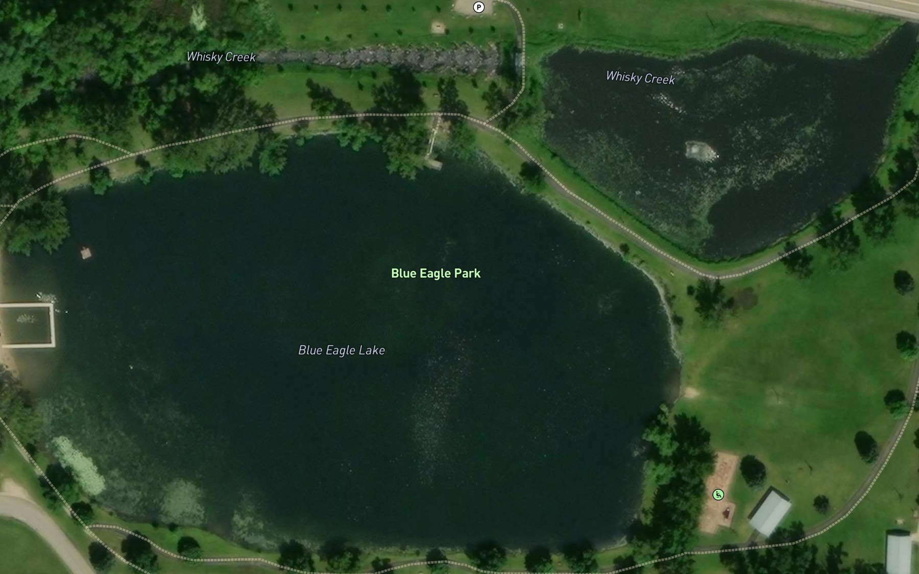 Satellite map of the Blue Eagle Lake