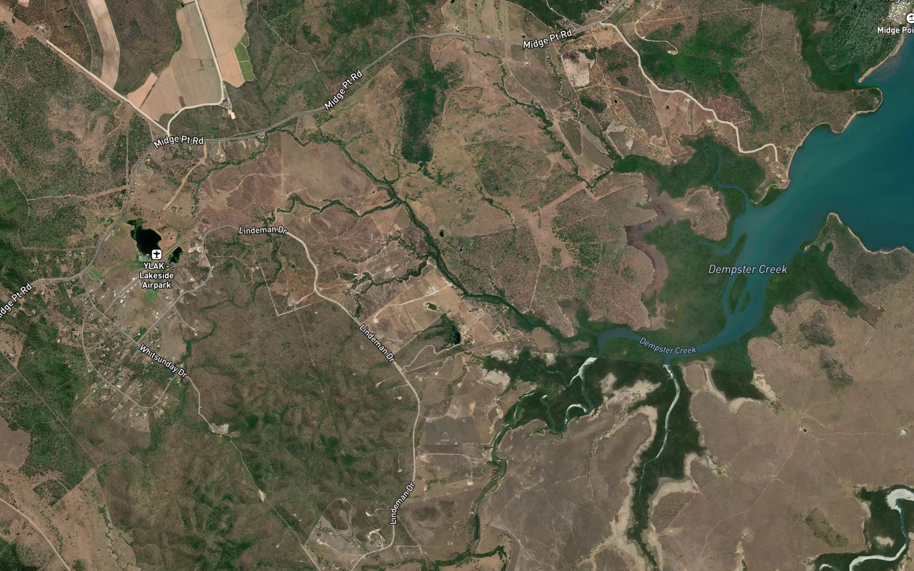 Satellite map of the Stony Creek