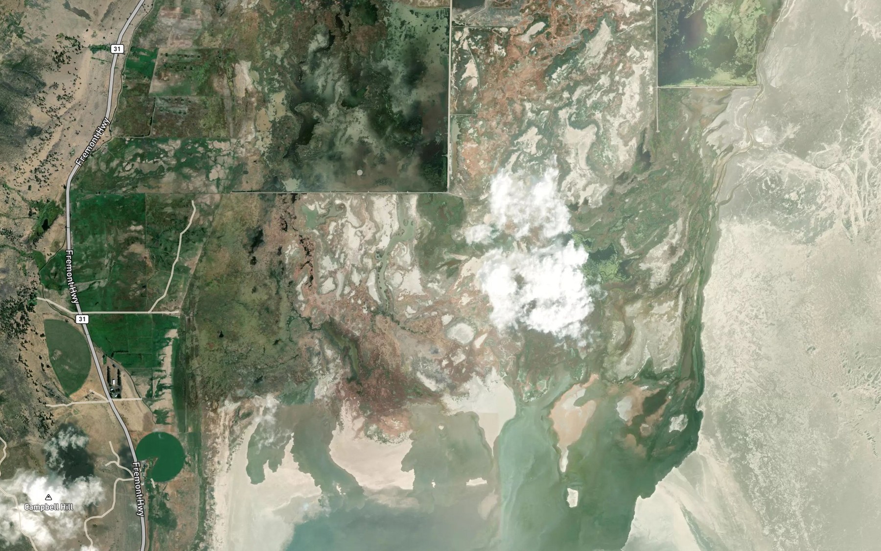 Satellite map of the Ana River